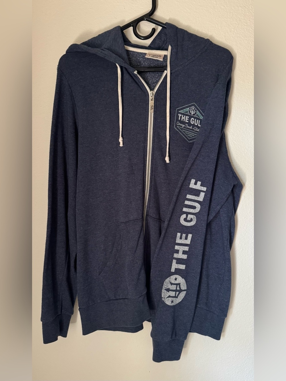 Gulf Shores The Gulf Navy Zip-Up Hoodie - Size Large